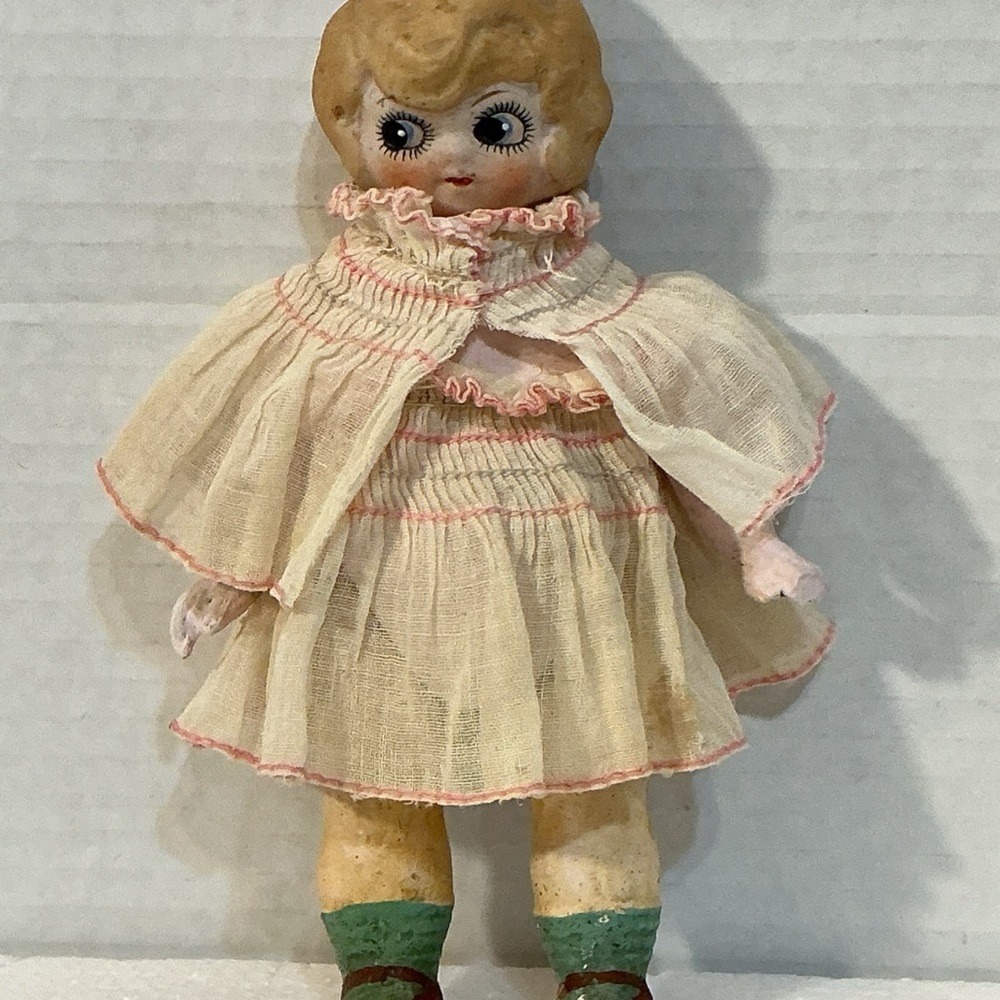 Bisque Cupie Carnival Doll Jointed Arms Legs Vintage Antique Germany 7”